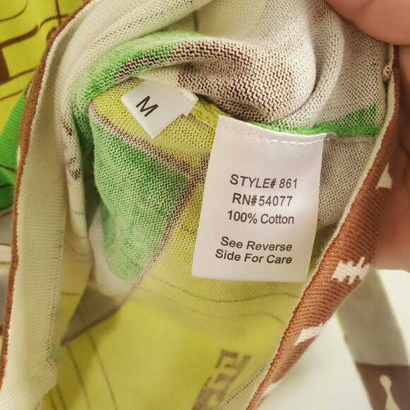 Cabi Printed Cardigan Sweater Medium Green Yellow Preppy Twee Novelty Vintage - Picture 7 of 9